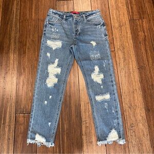 Caffeine Distressed Denim Blue Jeans